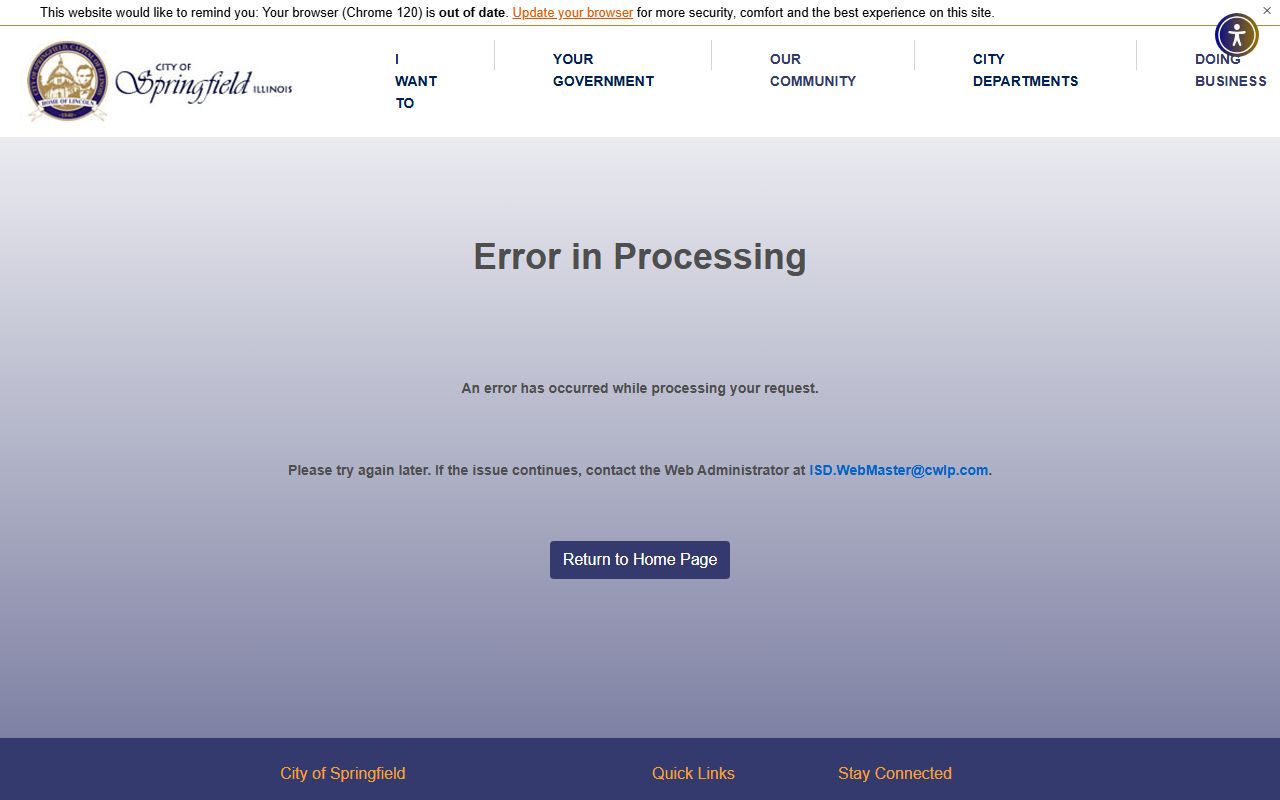 Springfield Police Department website for police blotter record access
