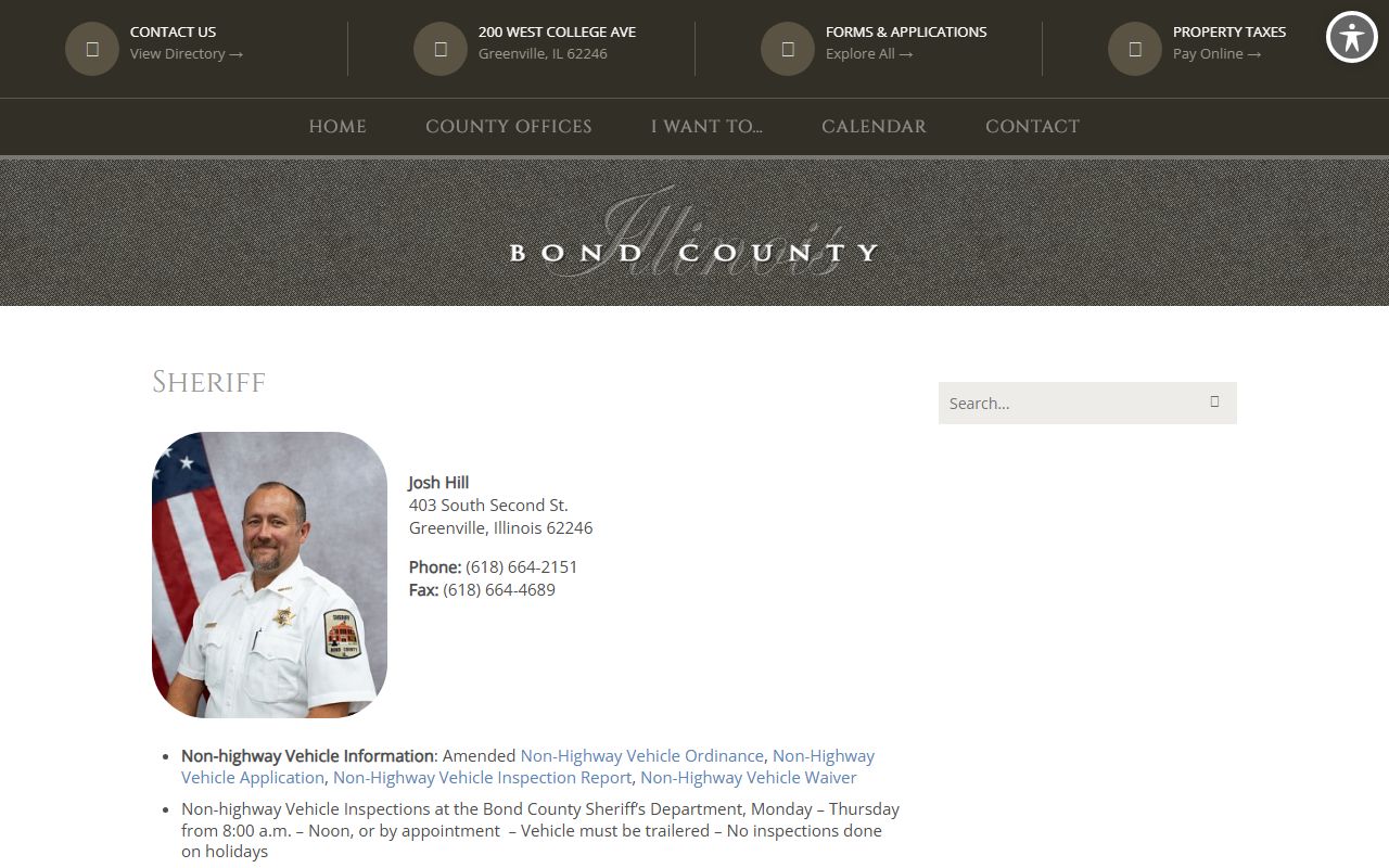 Bond County Sheriff website for police blotter records