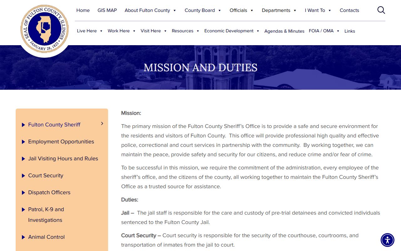 Fulton County Sheriff website for police blotter records