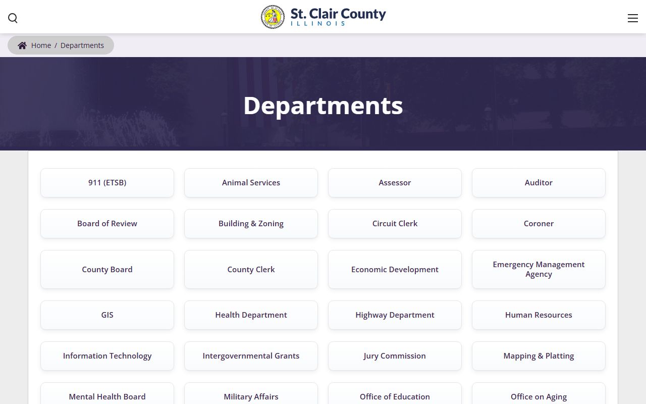 St. Clair County Sheriff FOIA request page for police blotter records